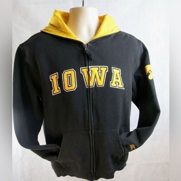 NWT Colosseum Women’s NCAA Black IOWA Hawkeyes Full Zip Hoodie - Size XXL - Picture 1 of 10
